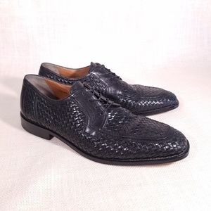 Florsheim Imperial Woven Black Leather Oxfords